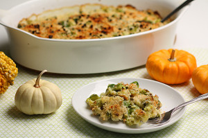 Brussels Sprout & Leek Gratin with Rosemary