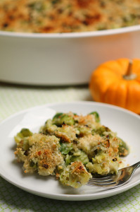 Brussels Sprout & Leek Gratin with Rosemary