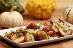 Roasted Crimson Gold Apples with Fennel & Prosciutto